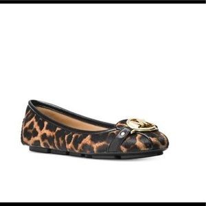 Michael Kors calf hair Fulton cheetah flat